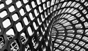 Preview wallpaper architecture, lattice, spiral, form, bw