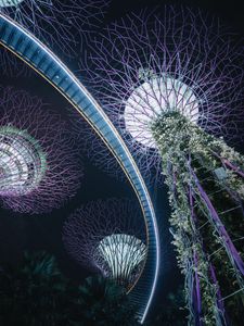 Preview wallpaper architecture, lights, bottom view, glow, design