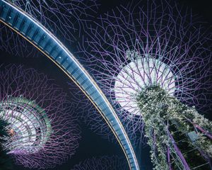 Preview wallpaper architecture, lights, bottom view, glow, design