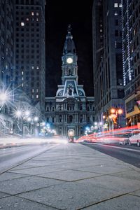 Preview wallpaper architecture, night city, city lights, philadelphia, usa