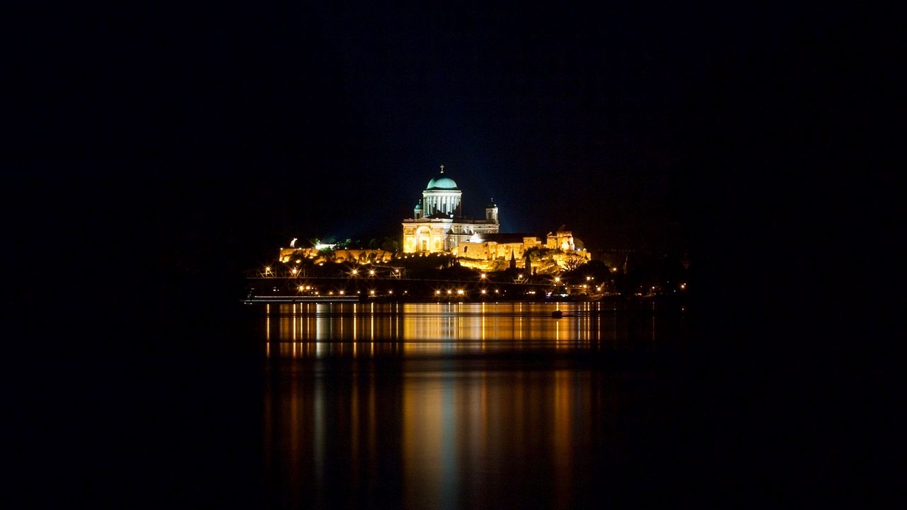 Wallpaper architecture, night city, dark, hungary