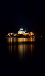 Preview wallpaper architecture, night city, dark, hungary