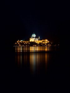 Preview wallpaper architecture, night city, dark, hungary