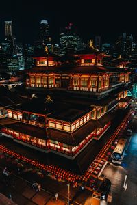Preview wallpaper architecture, night city, lighting, aerial view