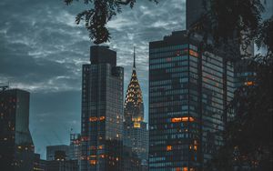 Preview wallpaper architecture, night city, twilight, new york, usa