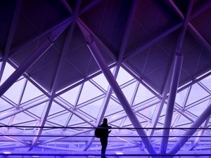 Preview wallpaper architecture, purple, minimalism