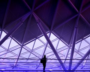 Preview wallpaper architecture, purple, minimalism