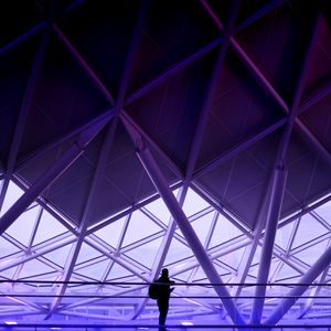 Preview wallpaper architecture, purple, minimalism
