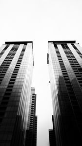 Preview wallpaper architecture, sky, bw, bottom view, buildings