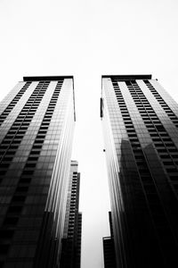 Preview wallpaper architecture, sky, bw, bottom view, buildings