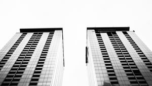 Preview wallpaper architecture, sky, bw, bottom view, buildings