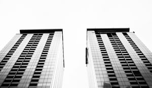 Preview wallpaper architecture, sky, bw, bottom view, buildings