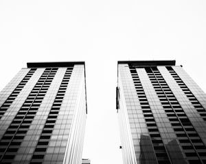 Preview wallpaper architecture, sky, bw, bottom view, buildings