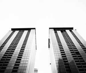 Preview wallpaper architecture, sky, bw, bottom view, buildings