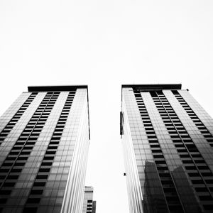 Preview wallpaper architecture, sky, bw, bottom view, buildings