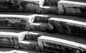 Preview wallpaper architecture, steps, antiquity, black and white, stone