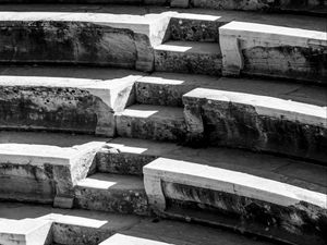 Preview wallpaper architecture, steps, antiquity, black and white, stone