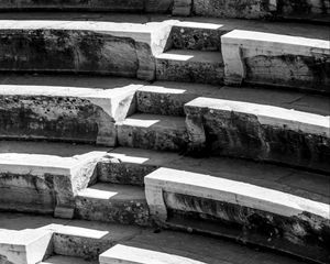 Preview wallpaper architecture, steps, antiquity, black and white, stone