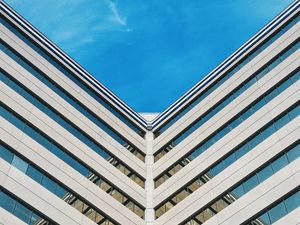 Preview wallpaper architecture, symmetry, minimalism, building, sky