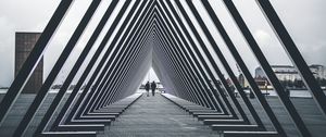 Preview wallpaper architecture, triangle, structure, people, geometric
