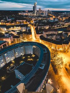 Preview wallpaper architecture, urban, buildings, lighting, electricity, aerial view