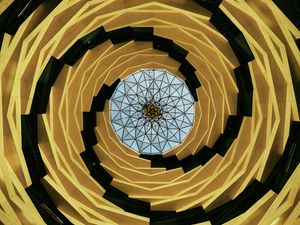 Preview wallpaper architecture, yellow, black, abstraction