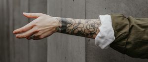 Preview wallpaper arm, tattoo, wall, minimalism