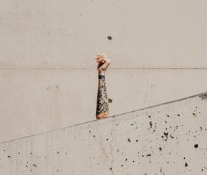 Preview wallpaper arm, tattoo, wall, marble, white