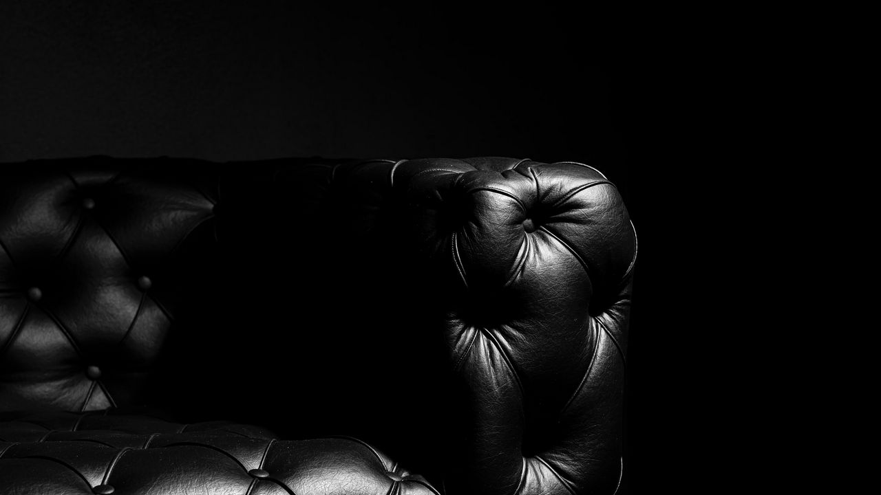 Wallpaper armchair, furniture, black and white, black