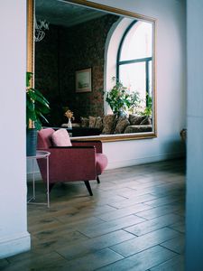 Preview wallpaper armchair, mirror, plants, interior