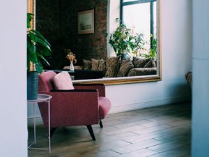 Preview wallpaper armchair, mirror, plants, interior