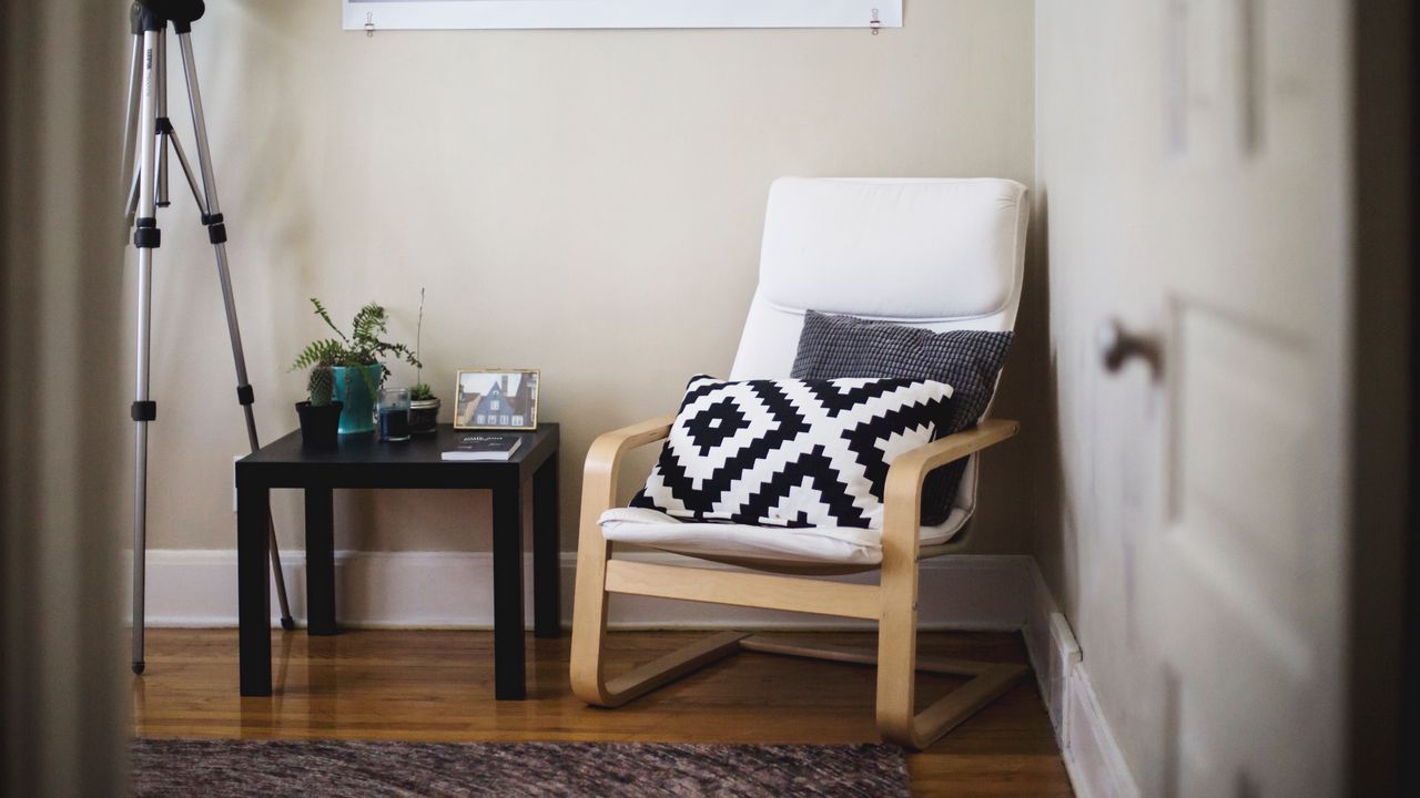 Wallpaper armchair, pillows, picture, interior