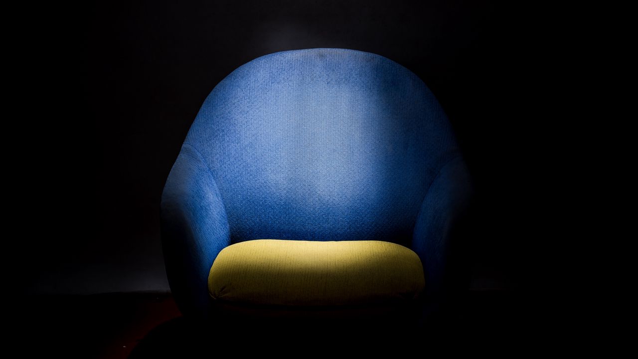 Wallpaper armchair, shadow, minimalism, dark background