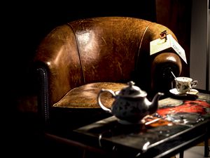 Preview wallpaper armchair, tea, teapot, book