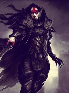 Preview wallpaper armor, warrior, sword, blood, vampire