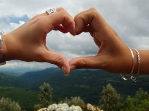 Preview wallpaper arms, couple, heart, kind, bracelets