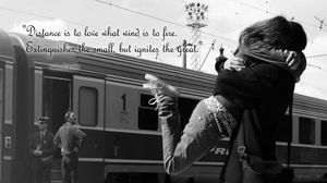 Preview wallpaper arms, couple, meeting, waiting, train
