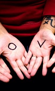 Preview wallpaper arms, couple, tattoo, heart, love