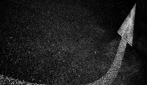 Preview wallpaper arrow, asphalt, bw, paint, marking