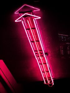Preview wallpaper arrow, neon, glow, bright, dark