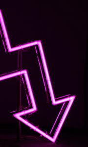 Preview wallpaper arrow, neon, purple, glow, dark