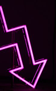 Preview wallpaper arrow, neon, purple, glow, dark