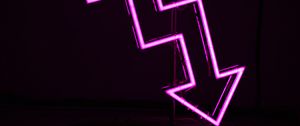 Preview wallpaper arrow, neon, purple, glow, dark