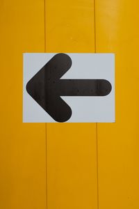 Preview wallpaper arrow, pointer, wall, minimalism, yellow