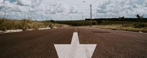 Preview wallpaper arrow, road, asphalt, pointer, landscape