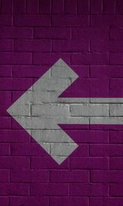 Preview wallpaper arrow, wall, pointer, brick