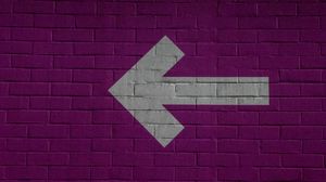 Preview wallpaper arrow, wall, pointer, brick