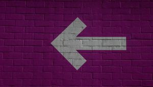 Preview wallpaper arrow, wall, pointer, brick