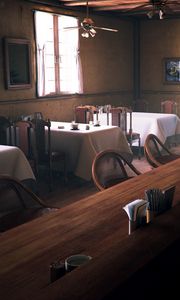 Preview wallpaper art, bar, tables, cafe, gramophone, table, chairs