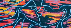Preview wallpaper art, graffiti, kiss